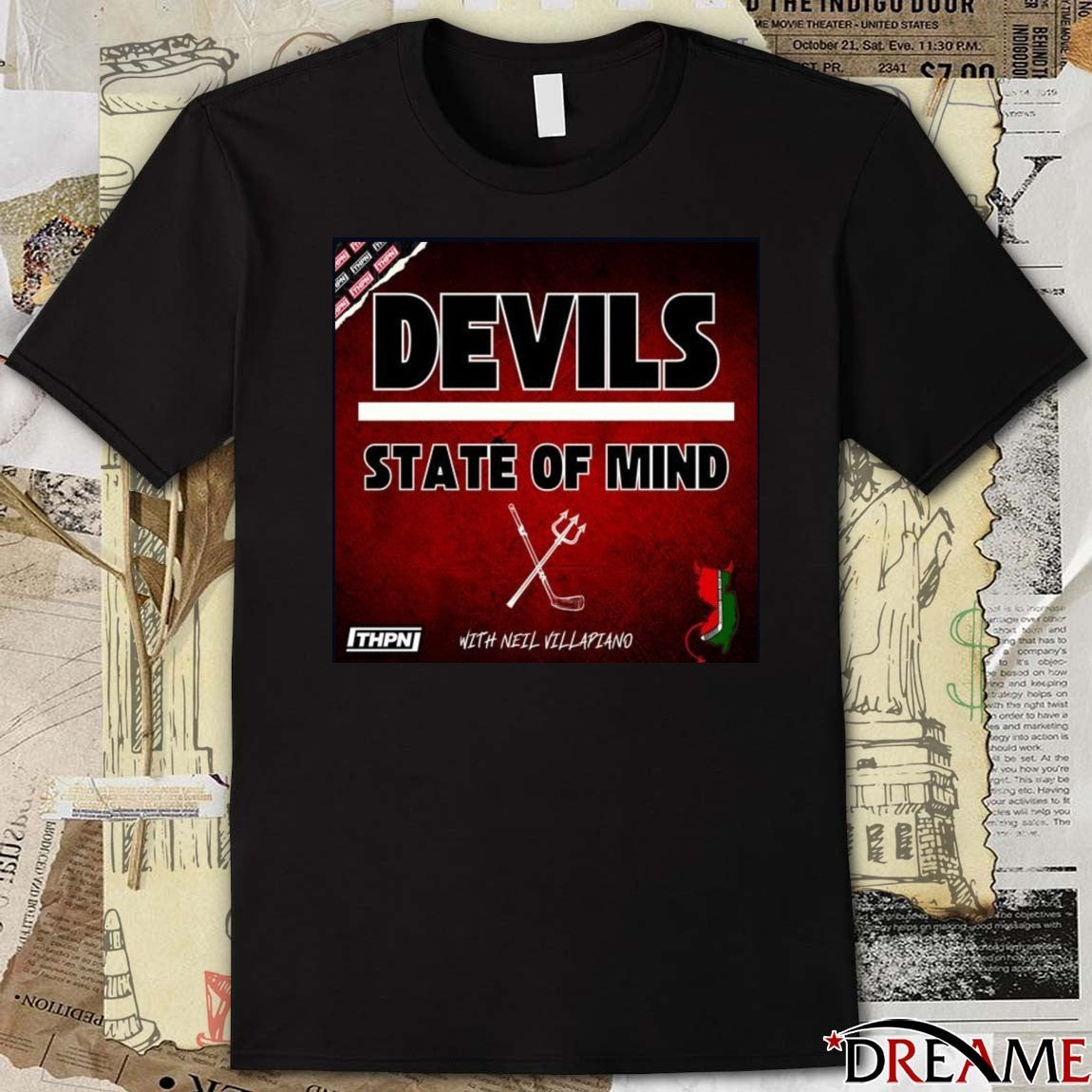 Devils State of Mind With Neil Villapiano Art t-shirt