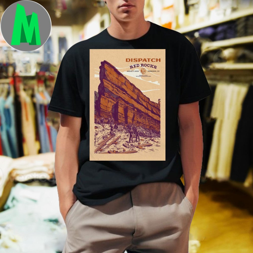 Dispatch Red Rocks 2025 Tour On Aug 7 Poster Shirt