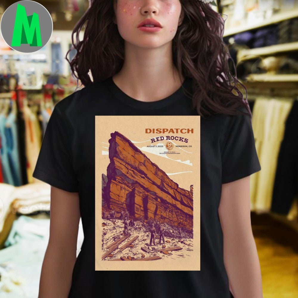 Dispatch Red Rocks 2025 Tour On Aug 7 Poster Shirt