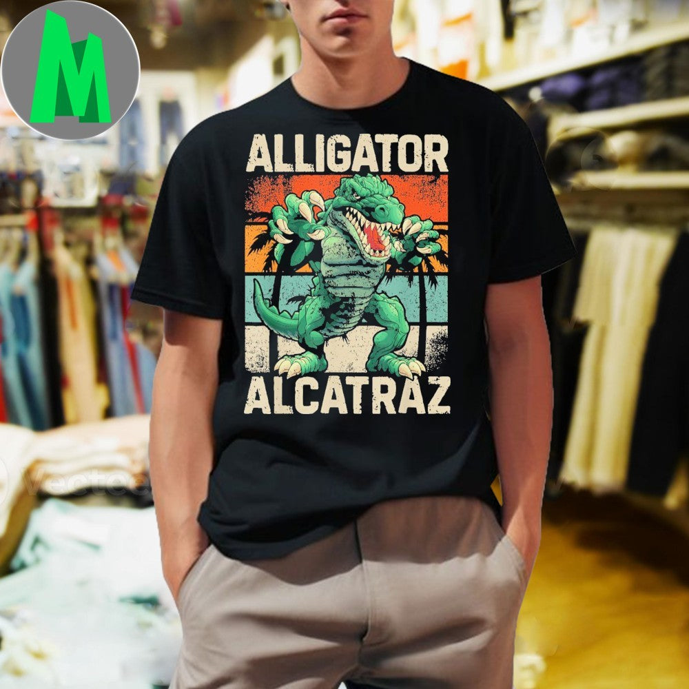 Distressed Alligator Alcatraz Sunset Shirt