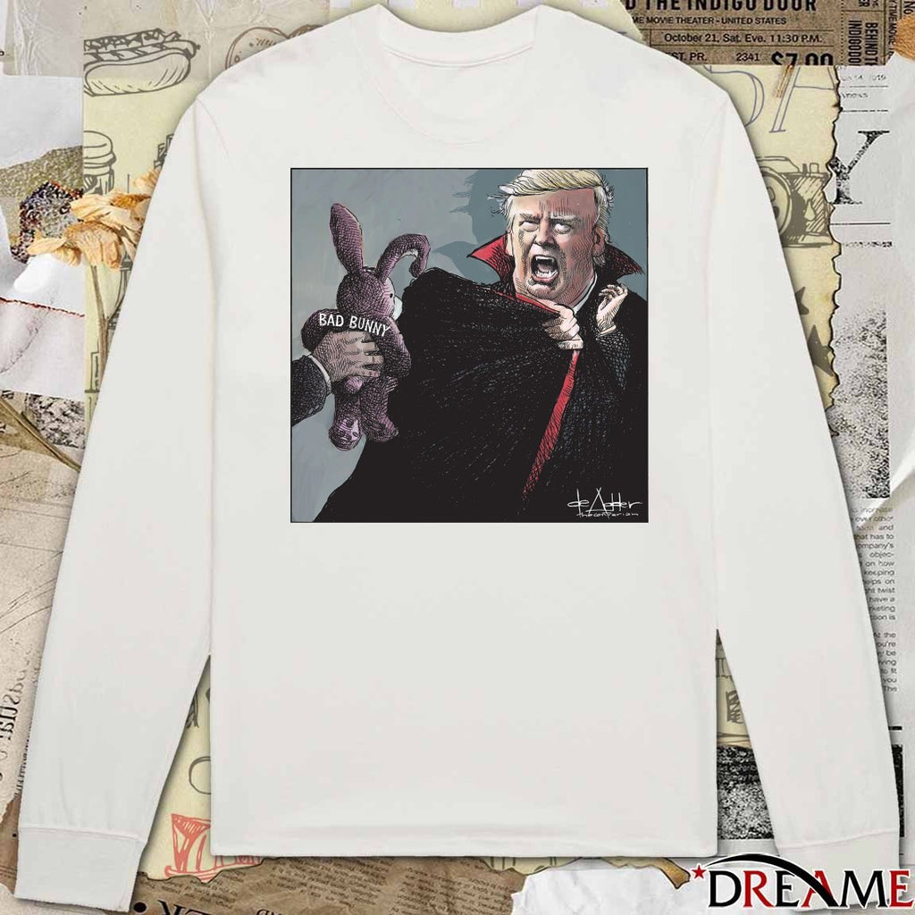 Donald Trump Bad Bunny The Contrarian Michael de Adder t-shirt