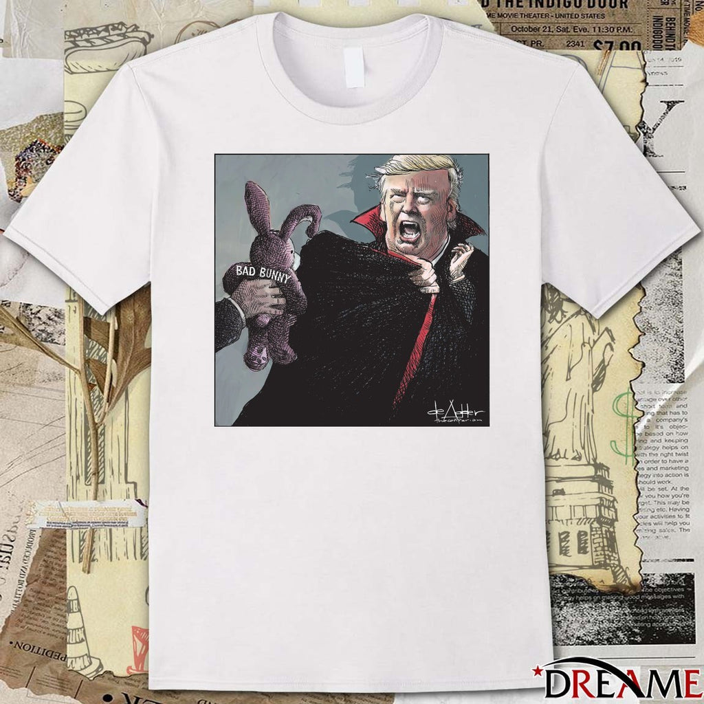 Donald Trump Bad Bunny The Contrarian Michael de Adder t-shirt