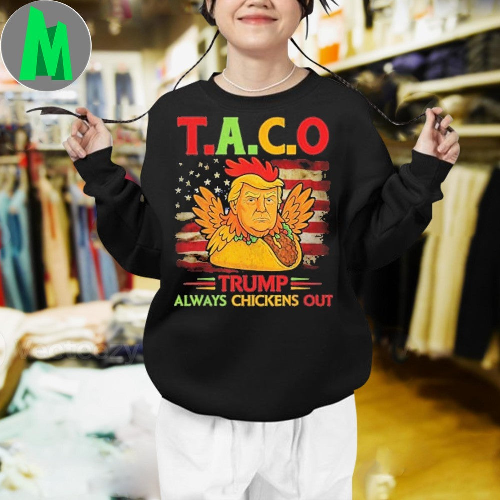 Donald Trump Chicken Taco USA Flag Political Satire T-Shirt Humorous Anti-Trump Graphic Tee