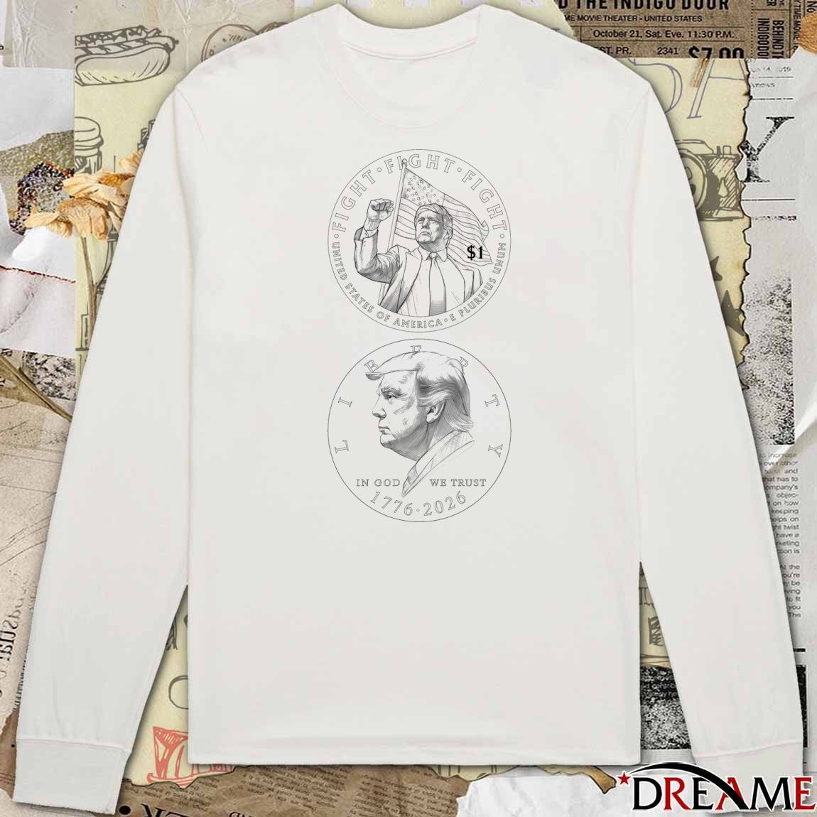 Donald Trump Fight United States Of America E Pluribus Unum Liberty In God We Trust 1776 – 2026 t-shirt