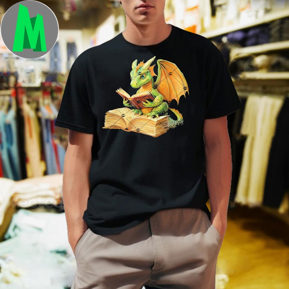 Dragon Bookworm Reading Book Shirt