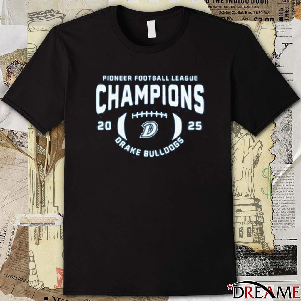 Drake Bulldogs 2025 Pioneer Football League Champions t-shirt