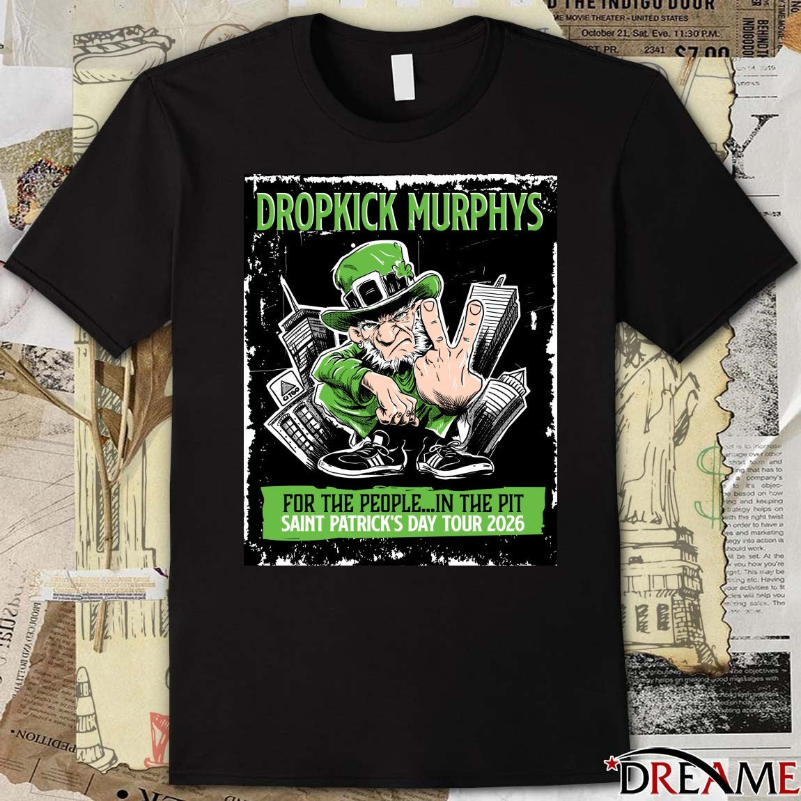 Dropkick Murphys For The People In The Pit Saint Patrick’s Day Tour 2026 Poster t-shirt