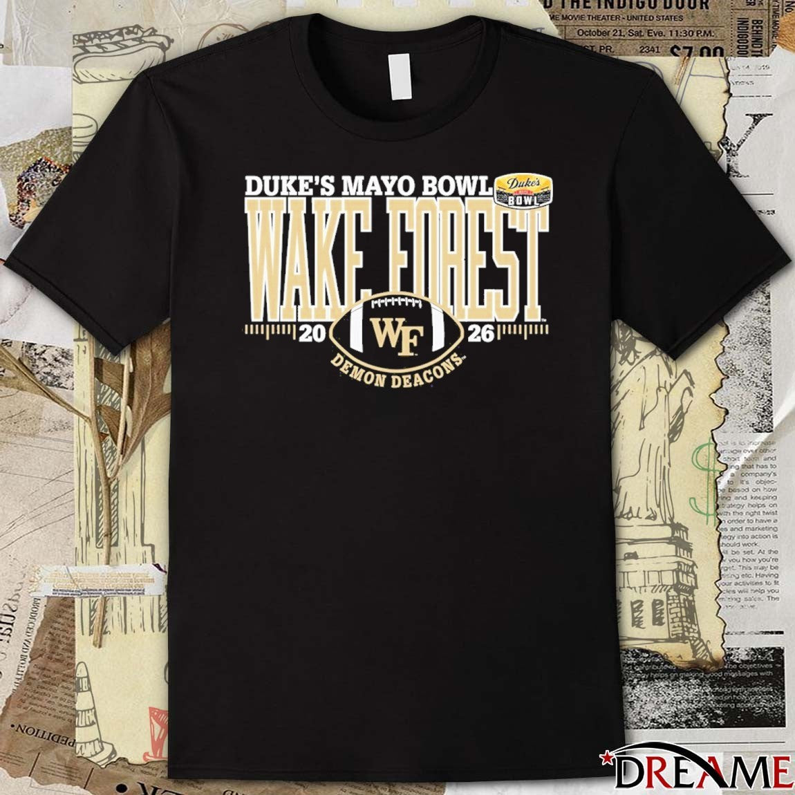 Duke’s Mayo Bowl Wake Forest Demon Deacons 2026 Logo t-shirt