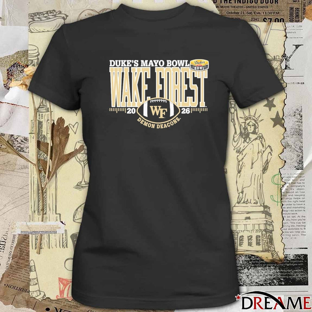 Duke’s Mayo Bowl Wake Forest Demon Deacons 2026 Logo t-shirt
