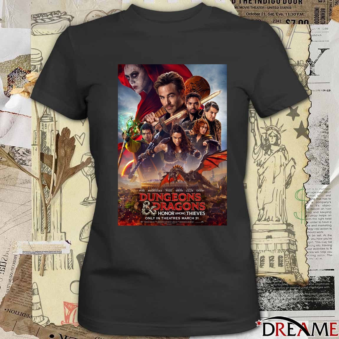 Dungeons and Dragons Honour Among Thieves Only In Theaters March 31 Poster t-shirt