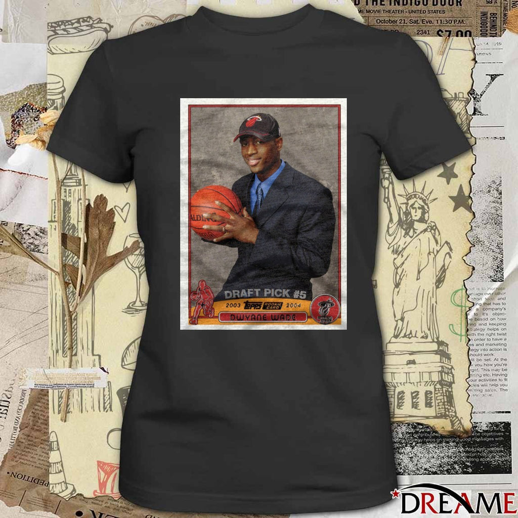 Dwyane Wade Miami Heat 2026 NBA Basketball Draft Pick Topps Trading Card Player t-shirt