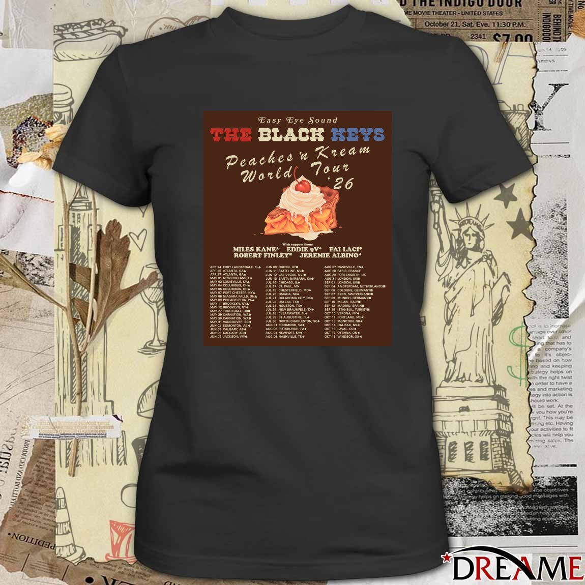 Easy Eye Sound The Black Keys Peaches ‘N Kream World Tour 2026 Poster t-shirt