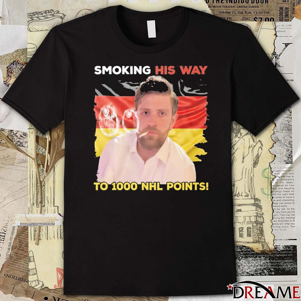 Edmonton Oilers Leon Draisaitl Smoking His Way To 1000 NHL Point t-shirt