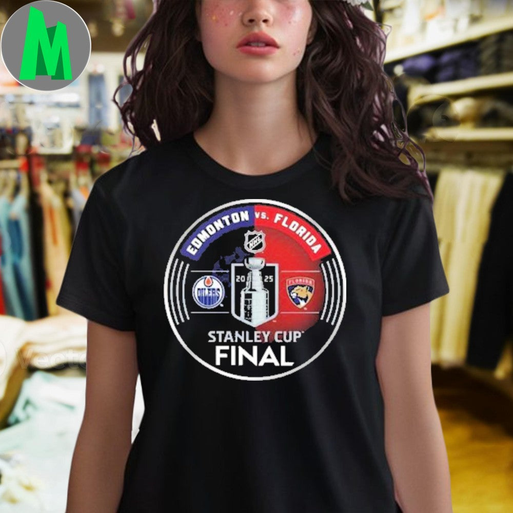 Edmonton Oilers vs Florida Panthers NHL Stanley Cup Final 2025 T-Shirt Hockey Matchup Graphic Tee Fan Apparel