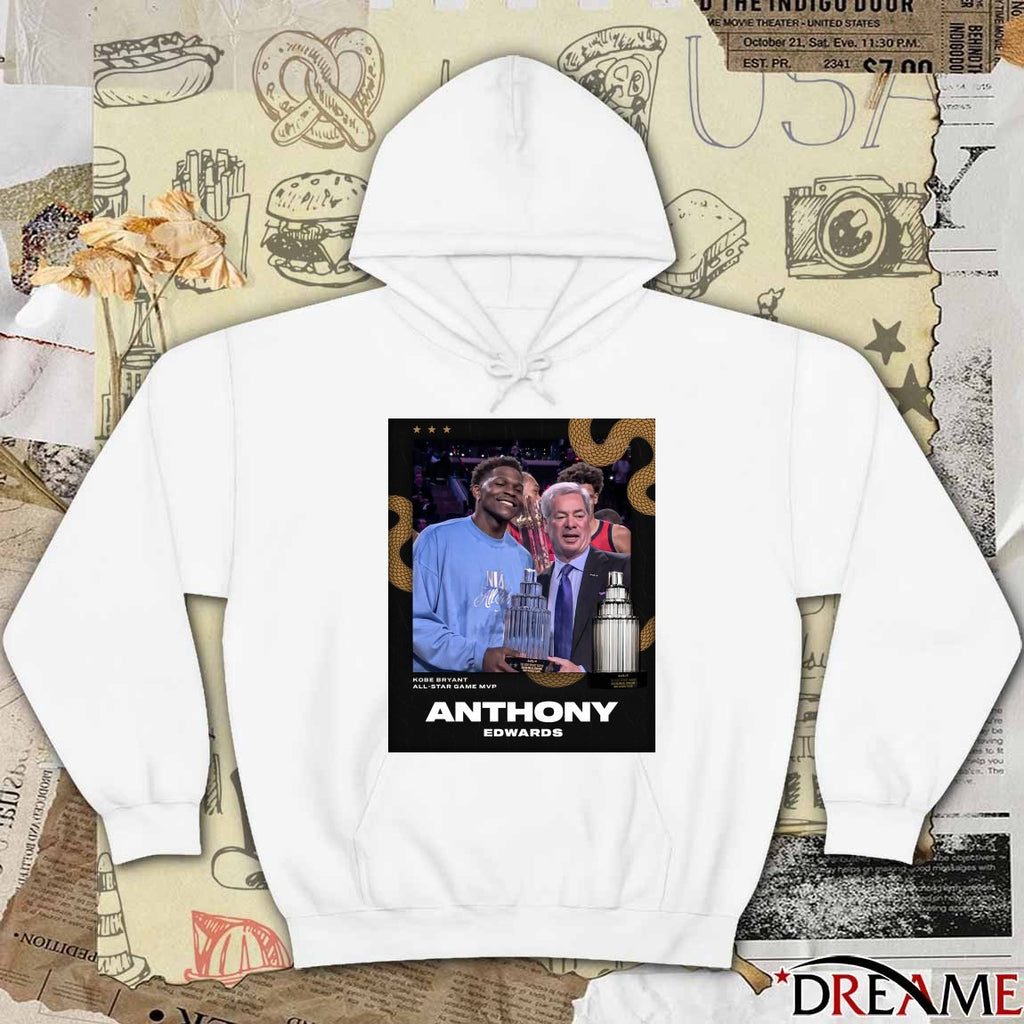 Edwards wins the Kobe Bryant trophy as the All-Star Game MVP t-shirt