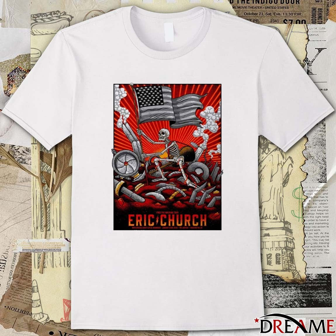 Eric Church Washington DC Night 2 Anthem January 23rd The Free the Machine Tour 2026 Poster t-shirt