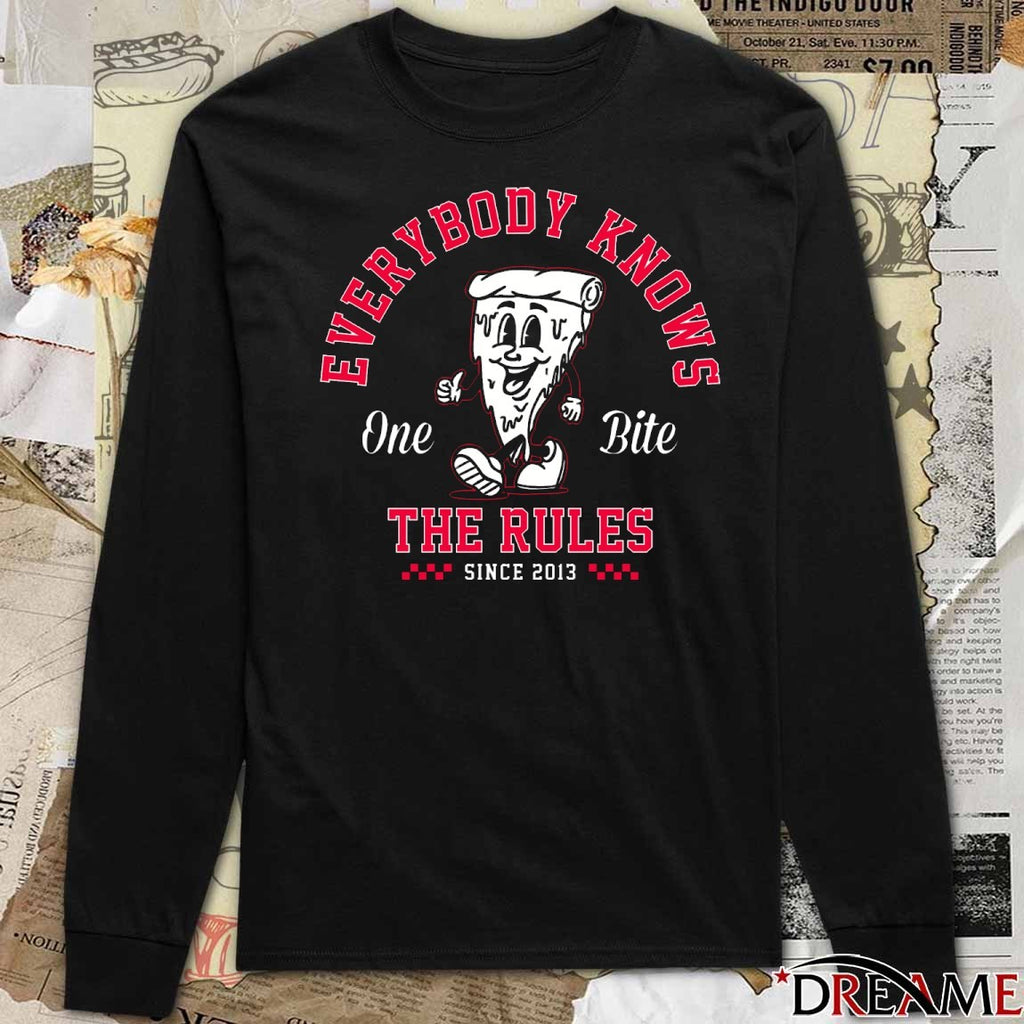Everybody Knows One Bite The Rules Since 2013 Pizza Mascot t-shirt