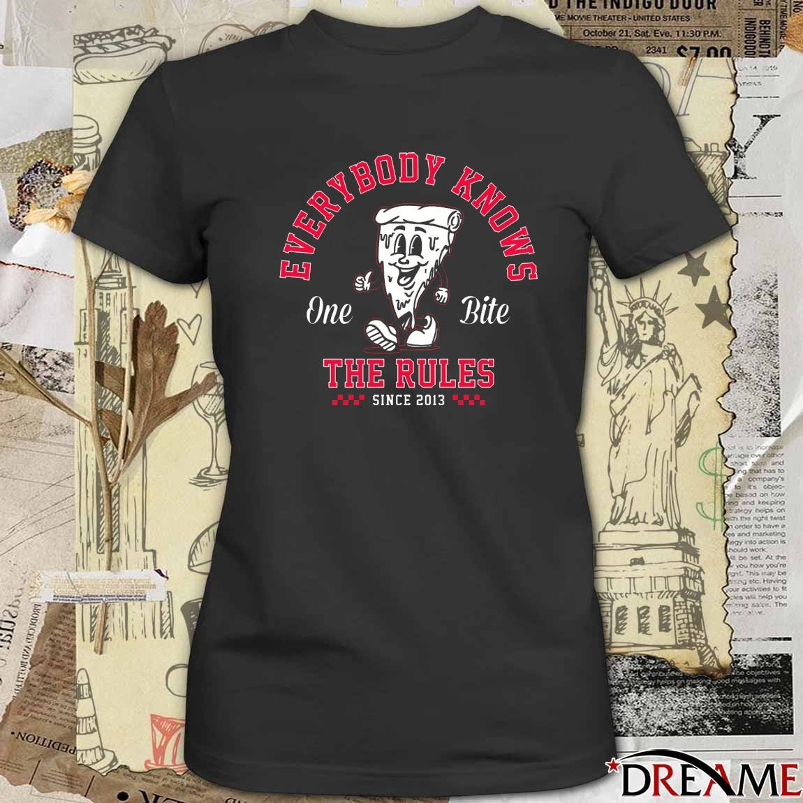 Everybody Knows One Bite The Rules Since 2013 Pizza Mascot t-shirt