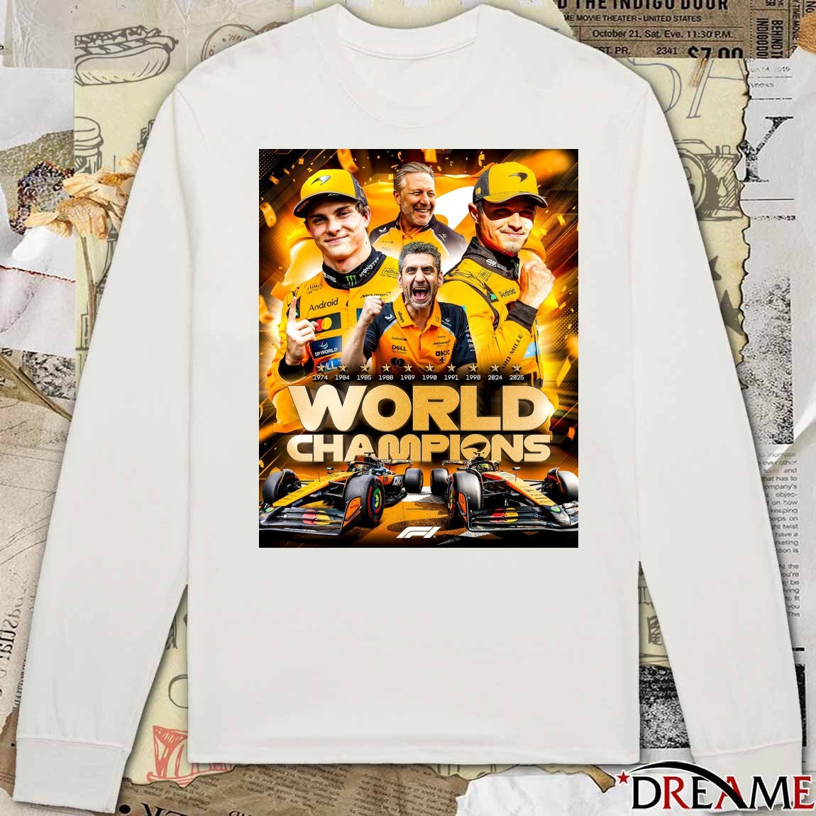 F1 World Champions Mclaren Are The 2025 Constructors’ Champions Poster t-shirt