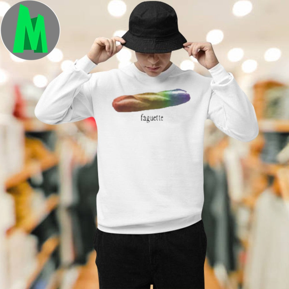 Faguette Bread Funny Pride Flag Graphic T-Shirt LGBTQ+ Support Tee