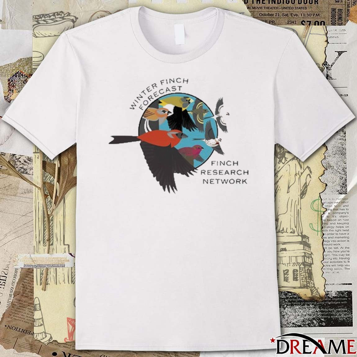 FiRN Winter Finch Forecast Finch Research Network t-shirt