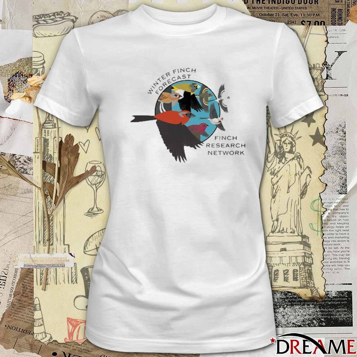 FiRN Winter Finch Forecast Finch Research Network t-shirt