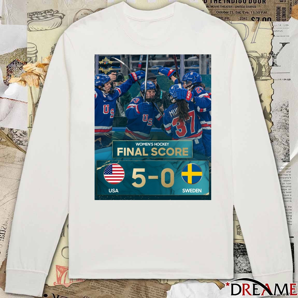 Final Score Team Usa Defeated Sweden With A Score Of 5-0 The Gold Medal Game t-shirt