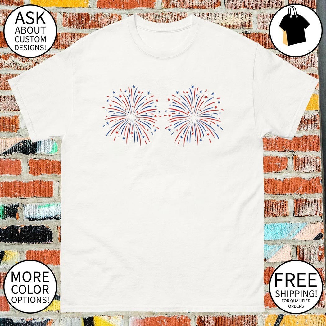 Fireworks Over Boobs USA 4th of July 2026 shirt