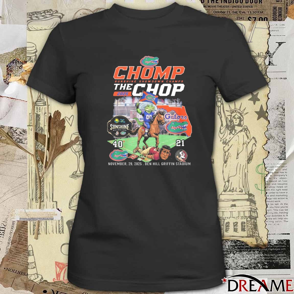 Florida Gators vs Florida State Sunshine Showdown Champs 2025 Chomp The Chop Nov 29 2025 t-shirt