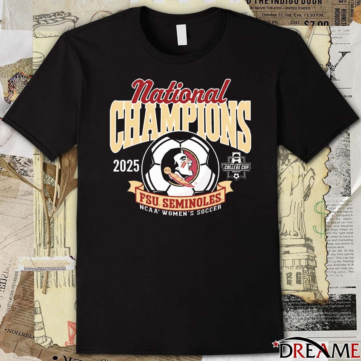 Florida State Seminoles National Champions 2025 NCAA Women’s Soccer College Cup t-shirt