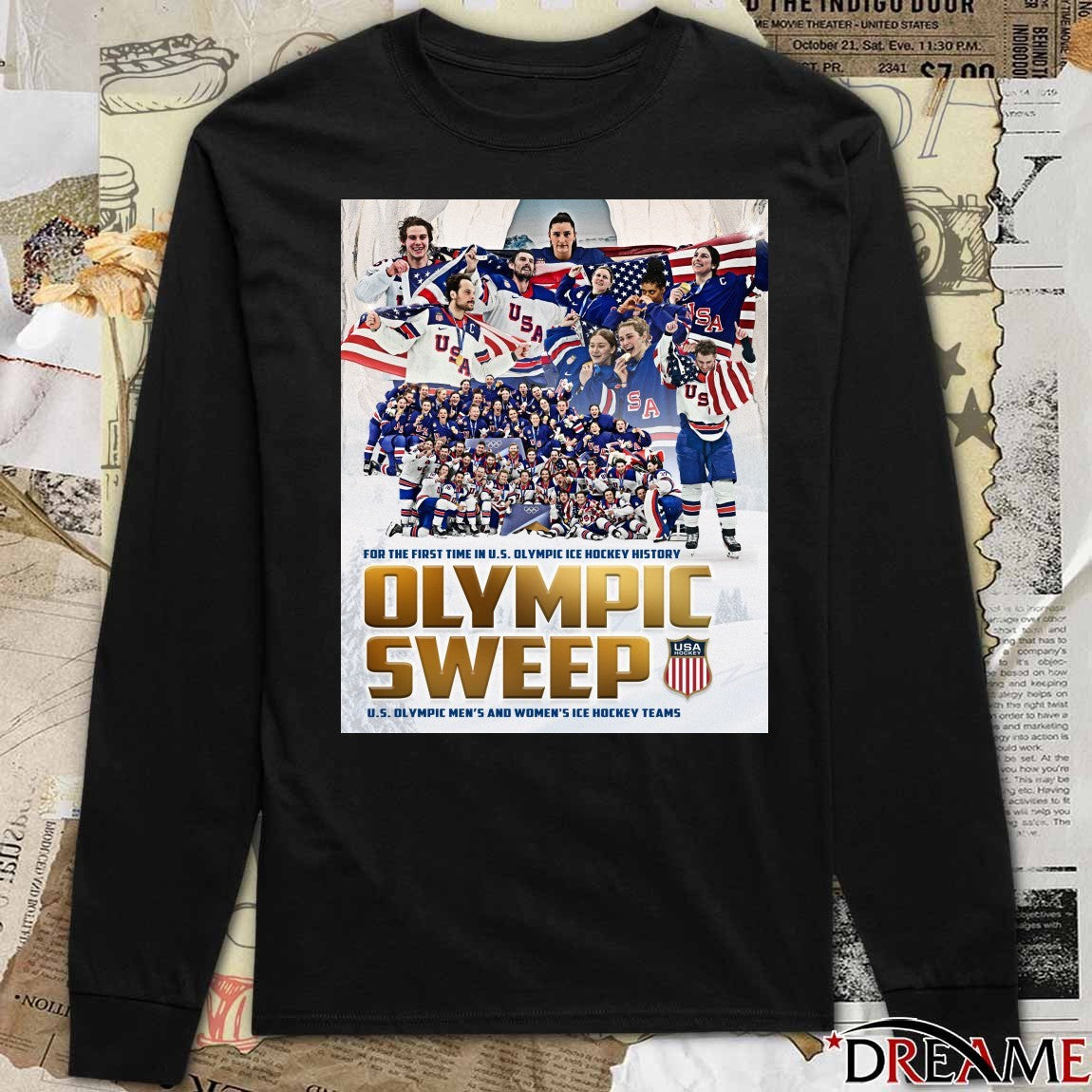 For The First Time In U.S. Olympic Ice Hockey History Olympic Sweep U.S. Olympic Men’s And Women’s Ice Hockey Teams t-shirt