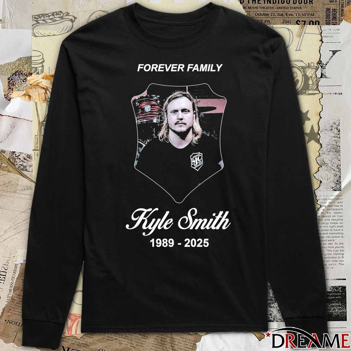 Forever Family SJC Drums Kyle Smith 1989-2025 t-shirt