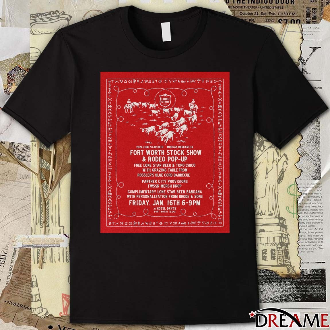Fort Worth Stock Show & Rodeo Pop-Up Jan. 16th 2026 Hotel Dryce Fort Worth Texas Poster t-shirt