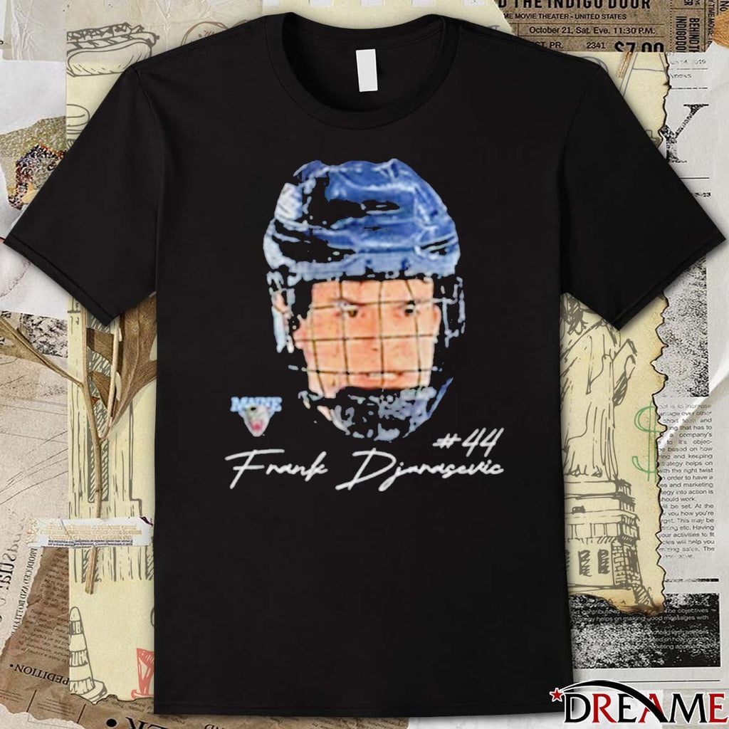 Frank Djurasevic 44 Maine Ice Hockey Player Portrait t-shirt