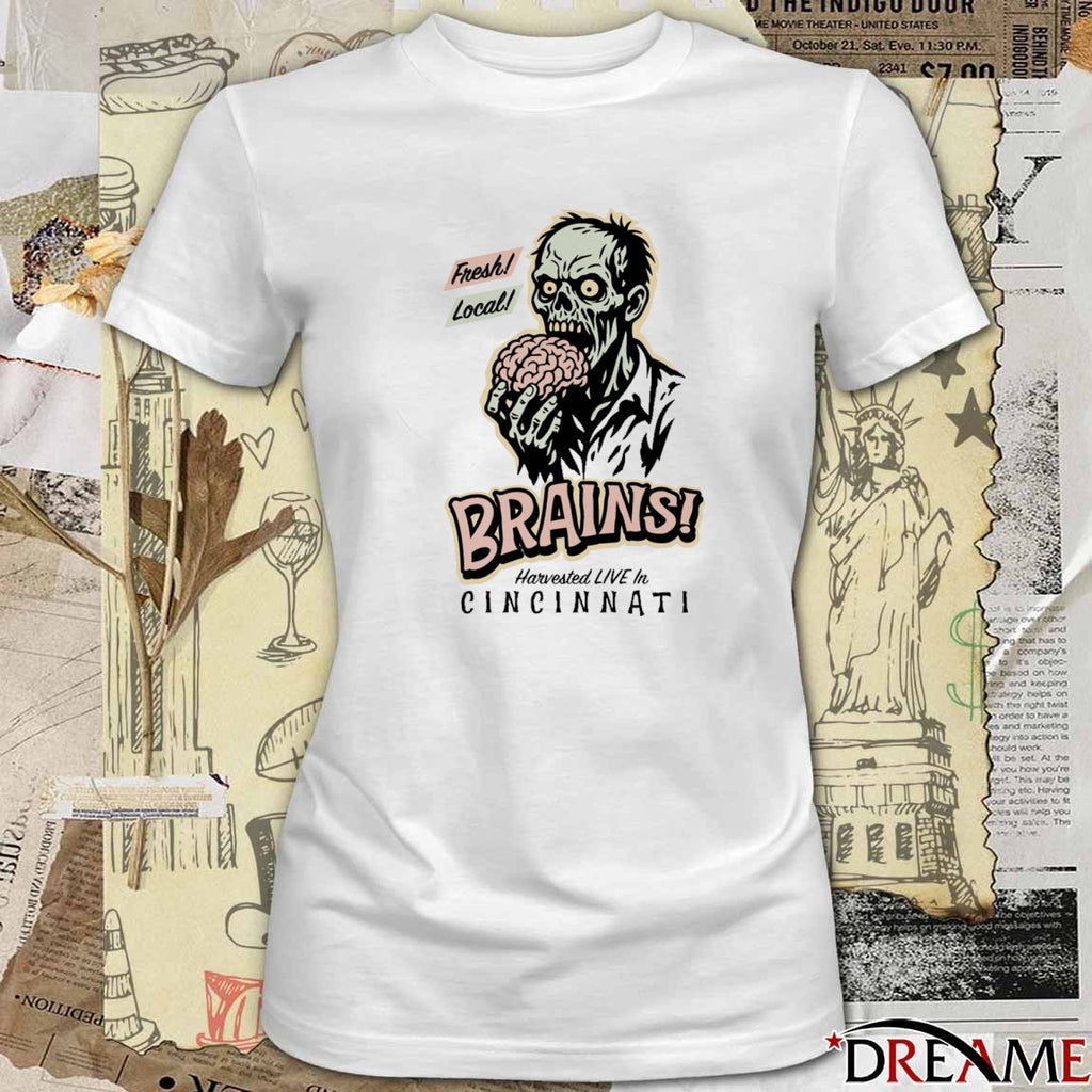 Fresh Local Brains Harvested Live In Cincinnati Painting t-shirt