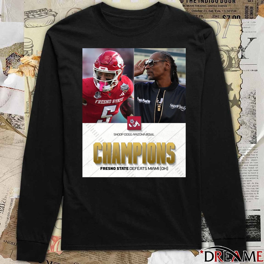 Fresno State Bulldogs defeated Miami OH Snoop Dogg Arizona Bowl Champions Poster t-shirt