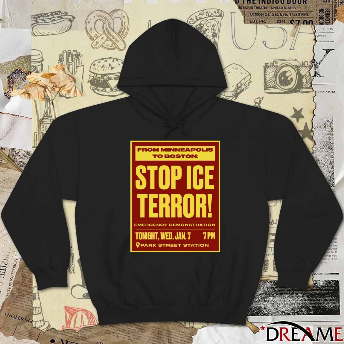 From Minneapolis To Boston Stop Ice Terror Emergency Demonstration Jan 7 2026 Poster t-shirt