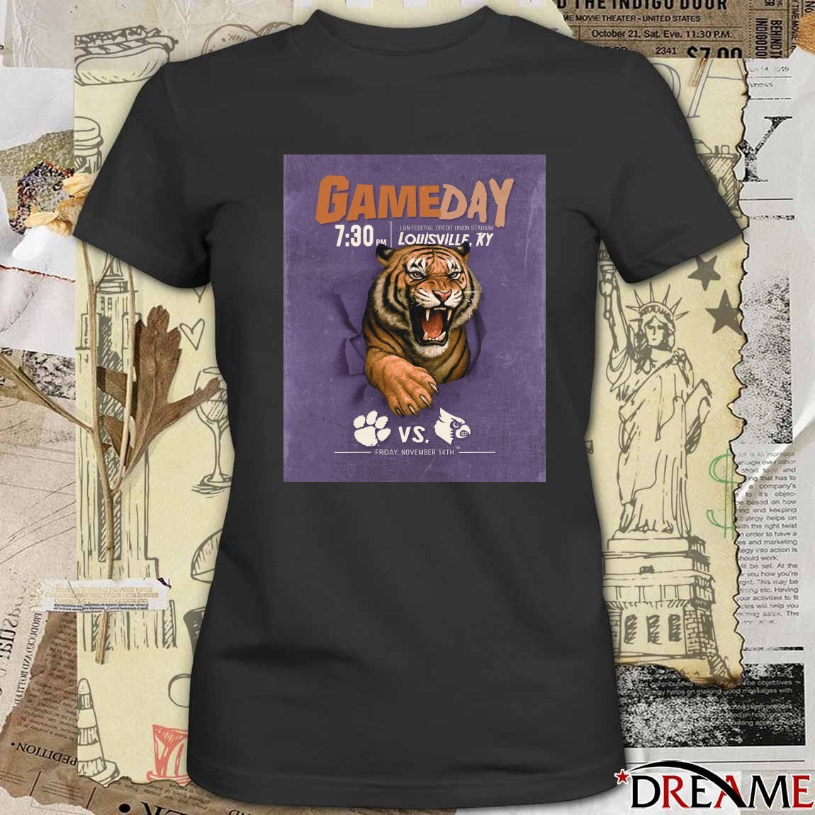 Gameday L&n Federal Credit Union Stadium Louisville KY Clemson Tigers Vs Louisville Cardinals Nov 14 2025 Poster t-shirt