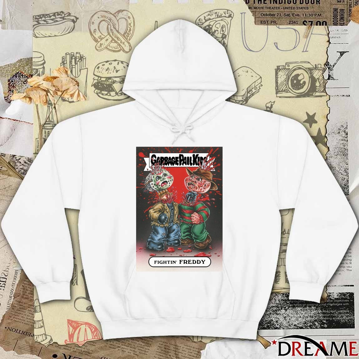 Garbage Pail Kids Freddy Vs Jason Fightin’ Freddy Card Poster t-shirt