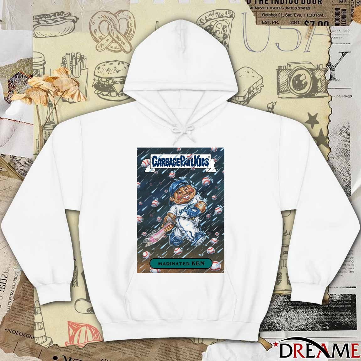 Garbage Pail Kids Marinated Ken Griffey Jr. Seattle Mariners Bownan Chrome Card t-shirt