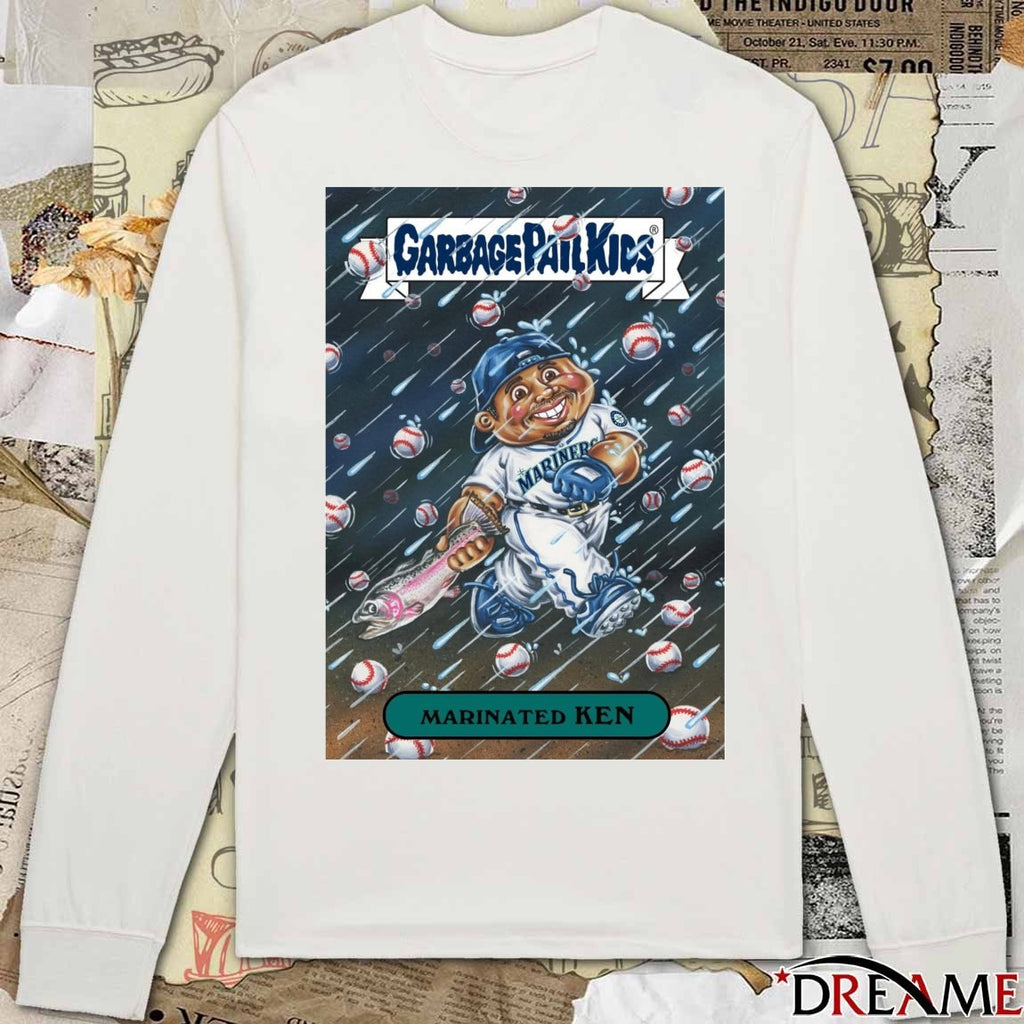 Garbage Pail Kids Marinated Ken Griffey Jr. Seattle Mariners Bownan Chrome Card t-shirt