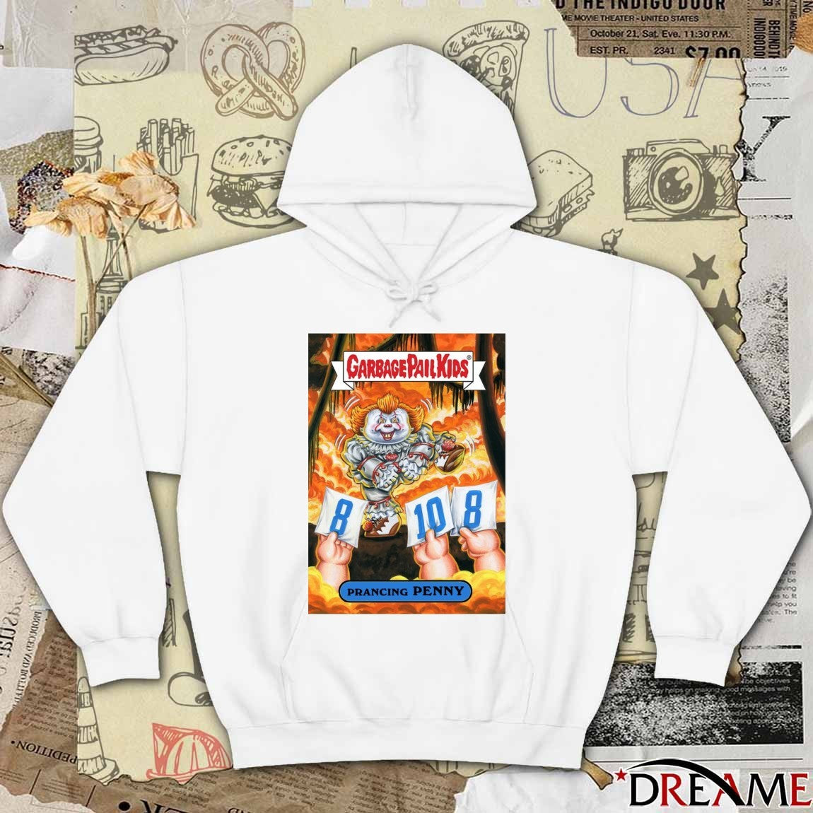 Garbage Pail Kids Prancing Penny Pennywise Horror Parody Card 2025 t-shirt