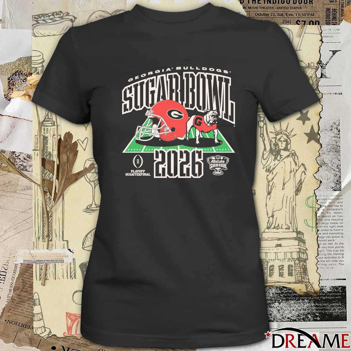 Georgia Bulldogs 2026 Allstate Sugar Bowl Playoff Quarterfinal Helmet Mascot t-shirt