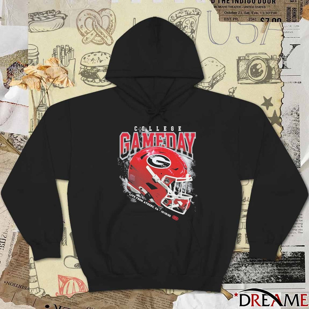 Georgia Bulldogs College GameDay Live From Athens GA October 18 2025 Helmet t-shirt