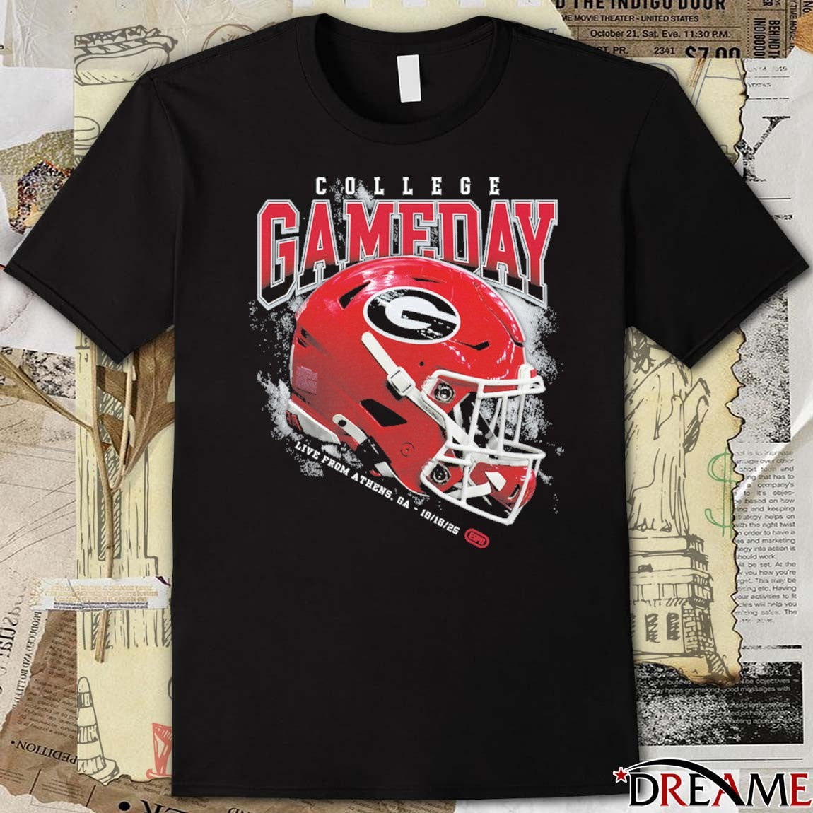 Georgia Bulldogs College GameDay Live From Athens GA October 18 2025 Helmet t-shirt