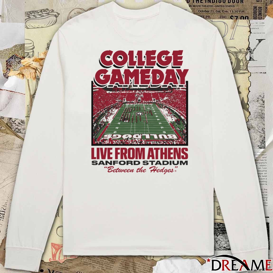 Georgia Bulldogs College GameDay Live From Athens GA Sanford Stadium Between The Hedges t-shirt