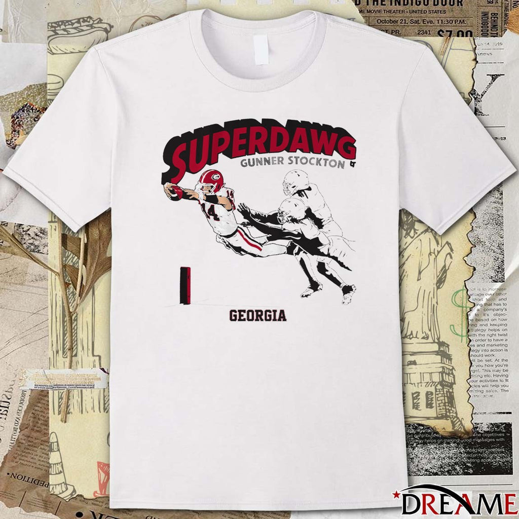 Georgia Bulldogs Football NCAA Superdawg Super Gunner Stockton t-shirt