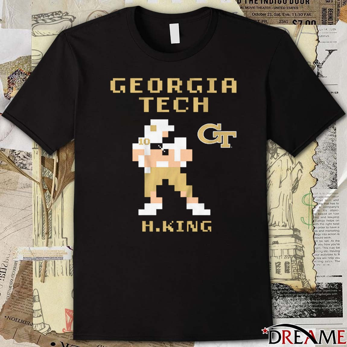 Georgia Tech Yellow Jackets Football NCAA Haynes King Retro Baller t-shirt