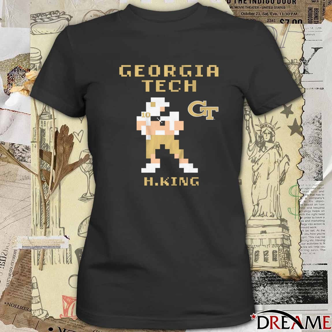 Georgia Tech Yellow Jackets Football NCAA Haynes King Retro Baller t-shirt