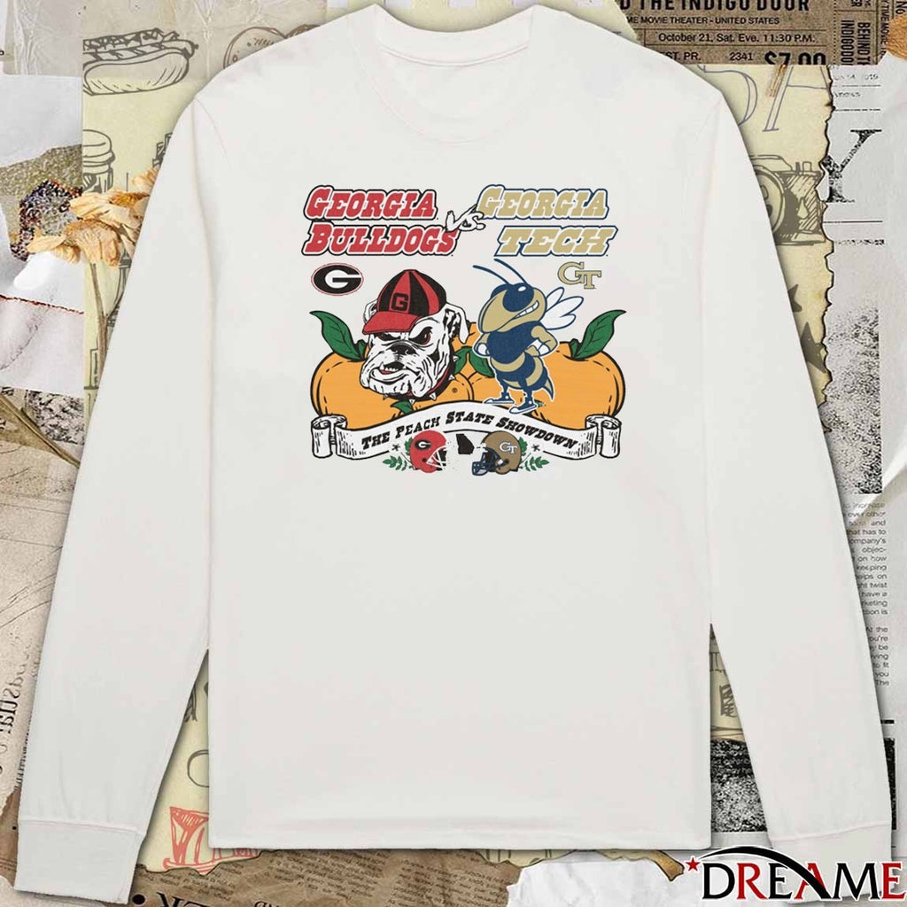 Georgia Tech Yellow Jackets Vs Georgia Bulldogs The Peach State Showdown Mascots t-shirt